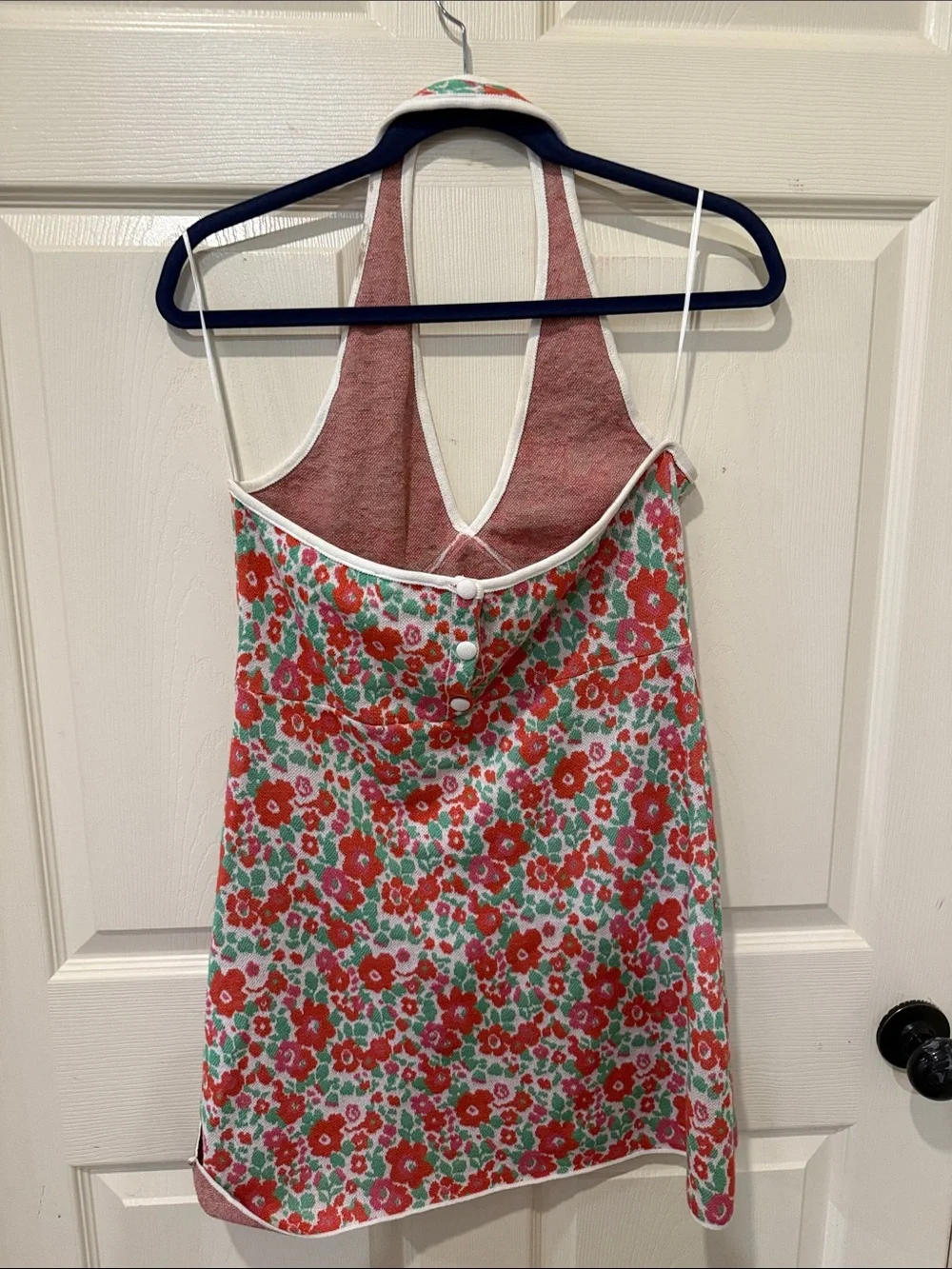 Zara floral knit halter mini dress, large - Picture 6 of 9